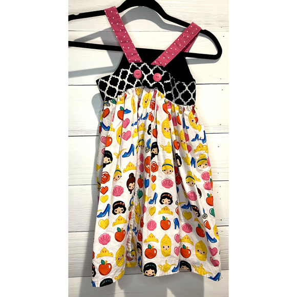 Handmade Disney Princess Emoji Dress, Girls Size 5-6 - Picture 3 of 4
